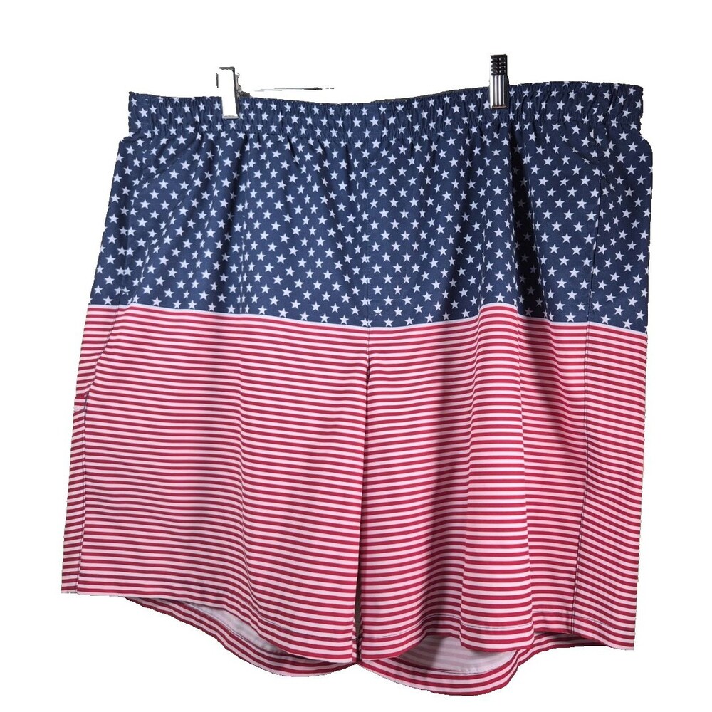 DSG Mens Swim Shorts 2XL Patriotic Stars Stripes Board Trunks Athletic XXL